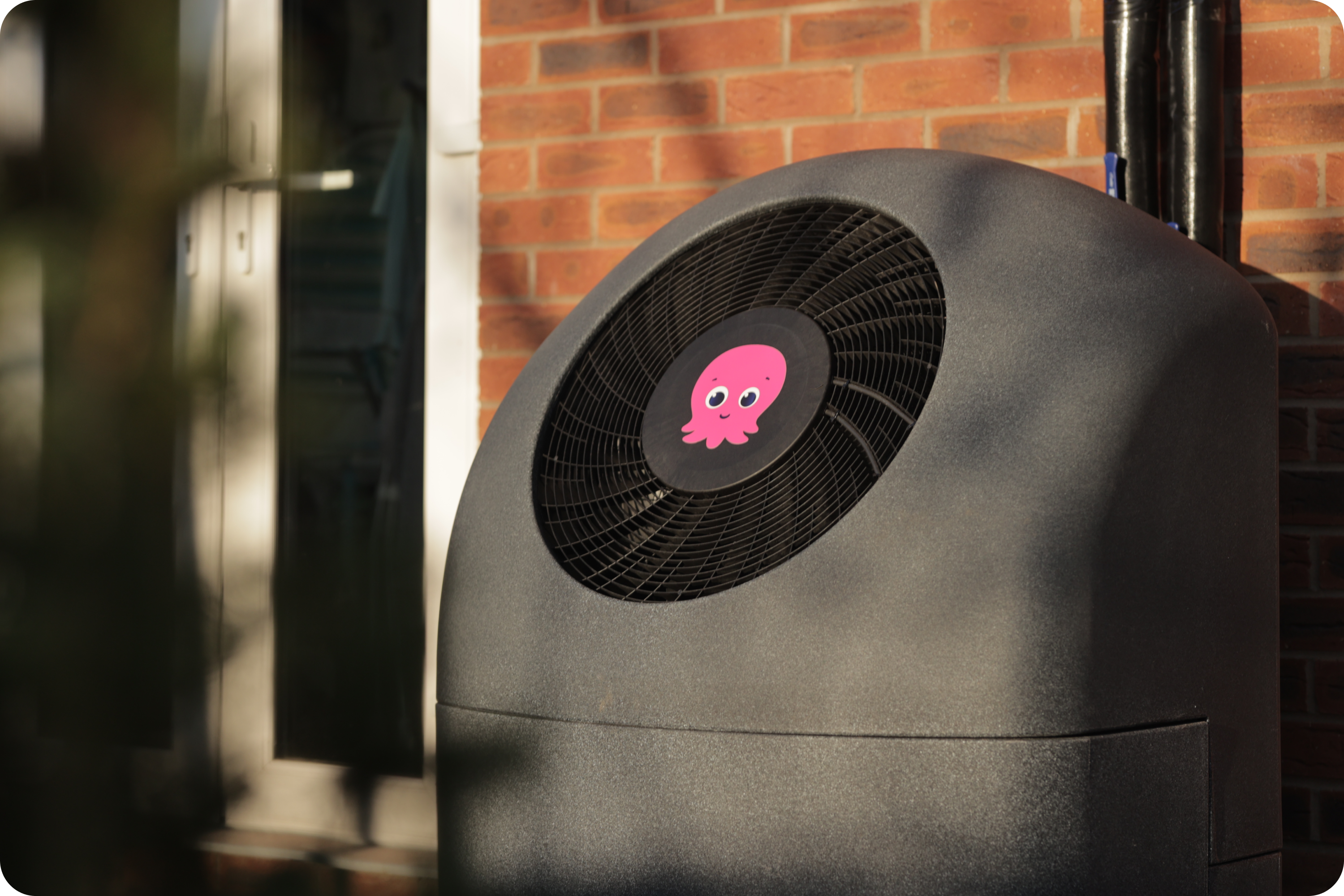 Air source heat pump installed outdoors